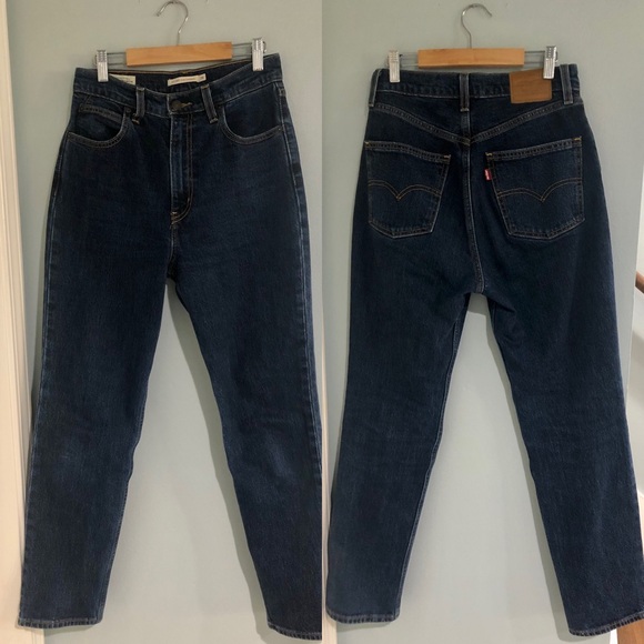 Levi’s 70’s High Ruse Slim Straight Leg Jeans Dark Wash Sz 26x29 - Picture 2 of 5
